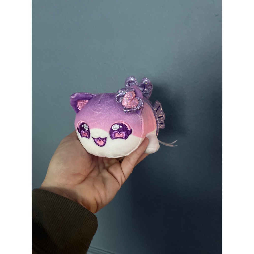 Aphmau‎ Purple Pink Ombre Fish Plush Toy Sparkle Bow Wings Stuffed Animal